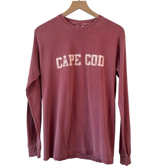 Comfort Colors T Shirt Small Pink Cape Cod Long Sleeve Garment Dyed Heavyweight - Picture 1 of 5
